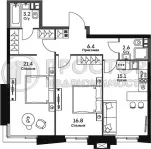 2-комнатная квартира, 65.5 м² - фото 5