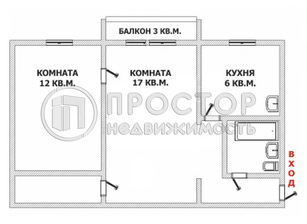 2-комнатная квартира, 44 м² - фото 21