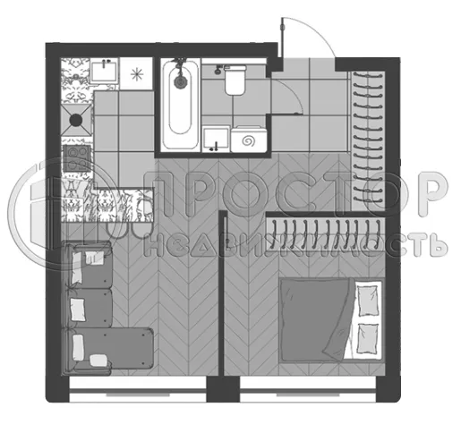 2-комнатная квартира, 36.03 м² - фото 7