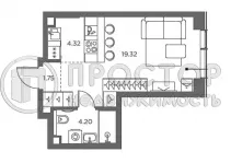 1-комнатная квартира, 29.8 м² - фото 21