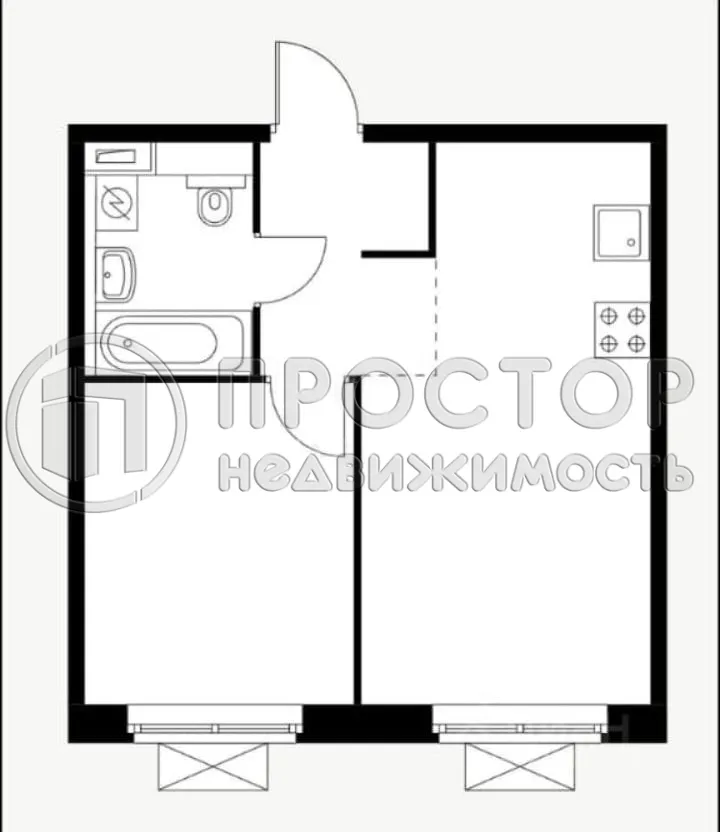 1-комнатная квартира, 32.8 м² - фото 5