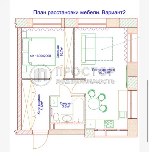 2-комнатная квартира, 42 м² - фото 29