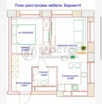 2-комнатная квартира, 42 м² - фото 66