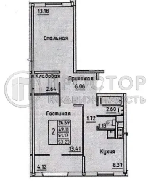 2-комнатная квартира, 49.3 м² - фото 14