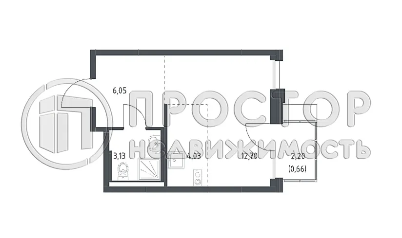 Студия, 25.91 м² - фото 7
