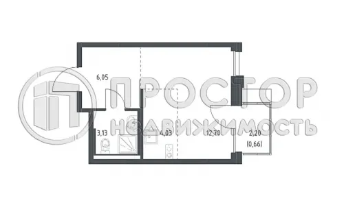 Студия, 25.91 м² - фото 7