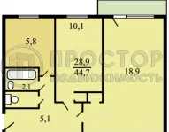 2-комнатная квартира, 45 м² - фото 5