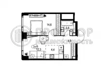 1-комнатная квартира, 40 м² - фото 21