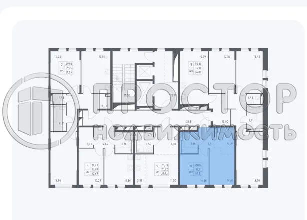 1-комнатная квартира, 32.8 м² - фото 3