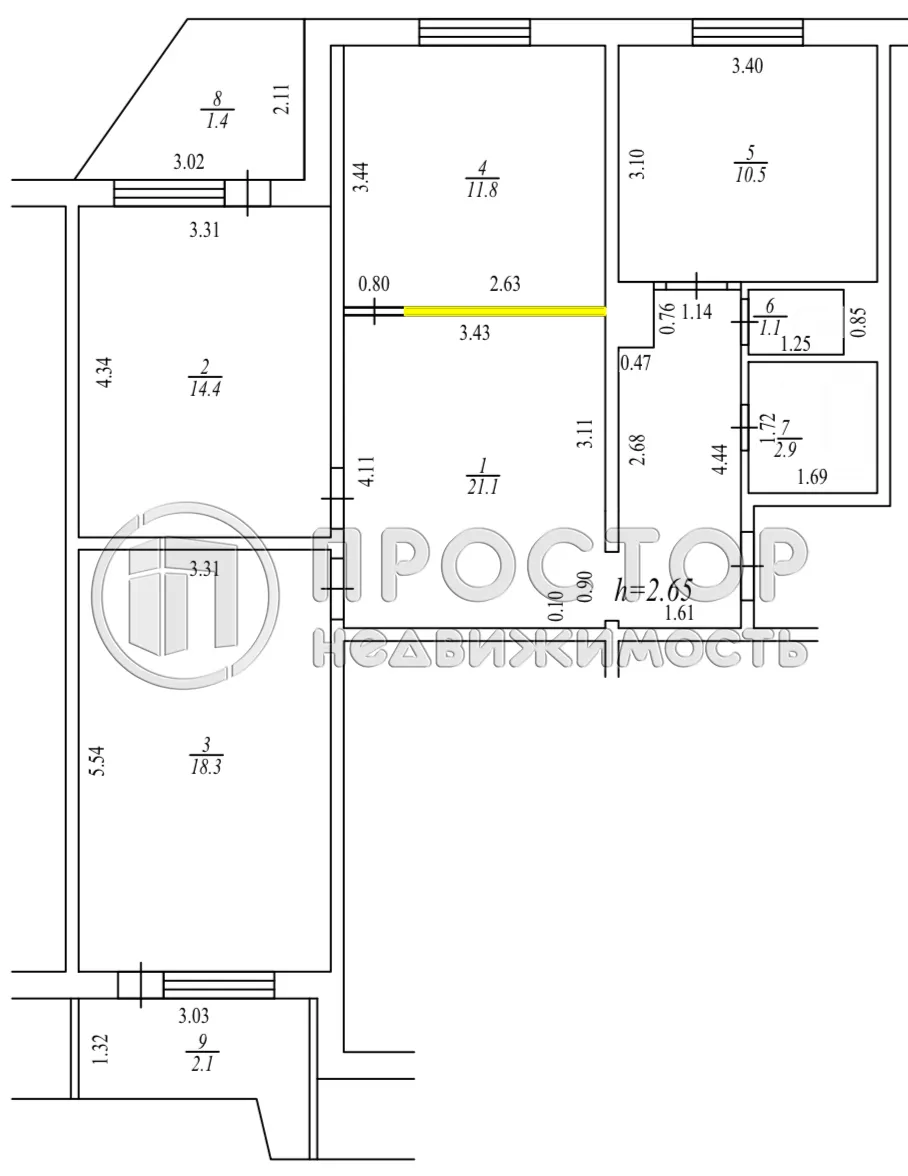 3-комнатная квартира, 80.1 м² - фото 31