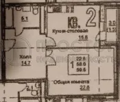 2-комнатная квартира, 58.8 м² - фото 19
