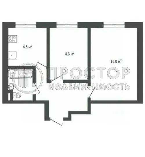 2-комнатная квартира, 38.4 м² - фото 20