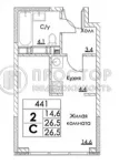 Студия, 26.5 м² - фото 15