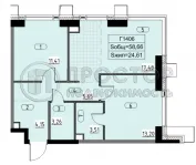 2-комнатная квартира, 58.66 м² - фото 11
