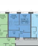 1-комнатная квартира, 41 м² - фото 15