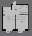 1-комнатная квартира, 40.3 м² - фото 29
