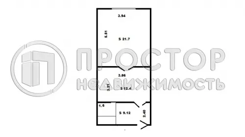 1-комнатная квартира, 44.5 м² - фото 14