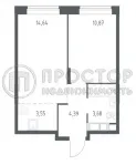 2-комнатная квартира, 39 м² - фото 21