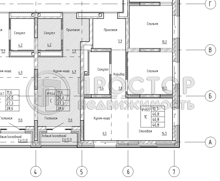 1-комнатная квартира, 28.6 м² - фото 13