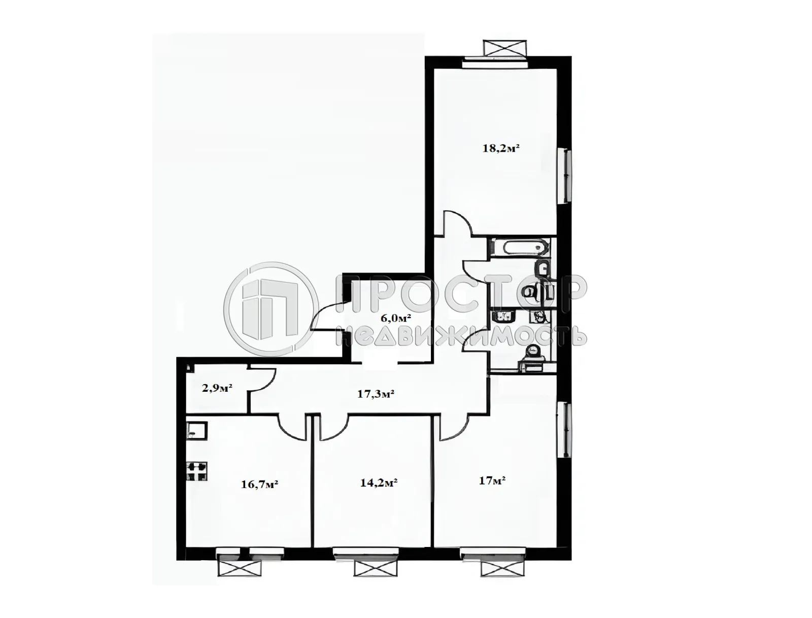 3-комнатная квартира, 96.2 м² - фото 31