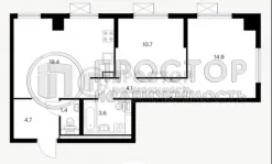 2-комнатная квартира, 58.8 м² - фото 26