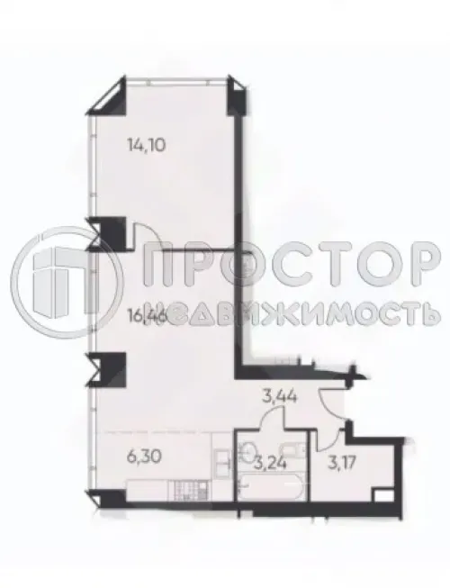 1-комнатная квартира, 47.4 м² - фото 31