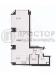 1-комнатная квартира, 47.4 м² - фото 61