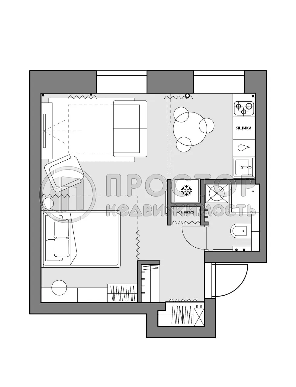 1-комнатная квартира, 31 м² - фото 15