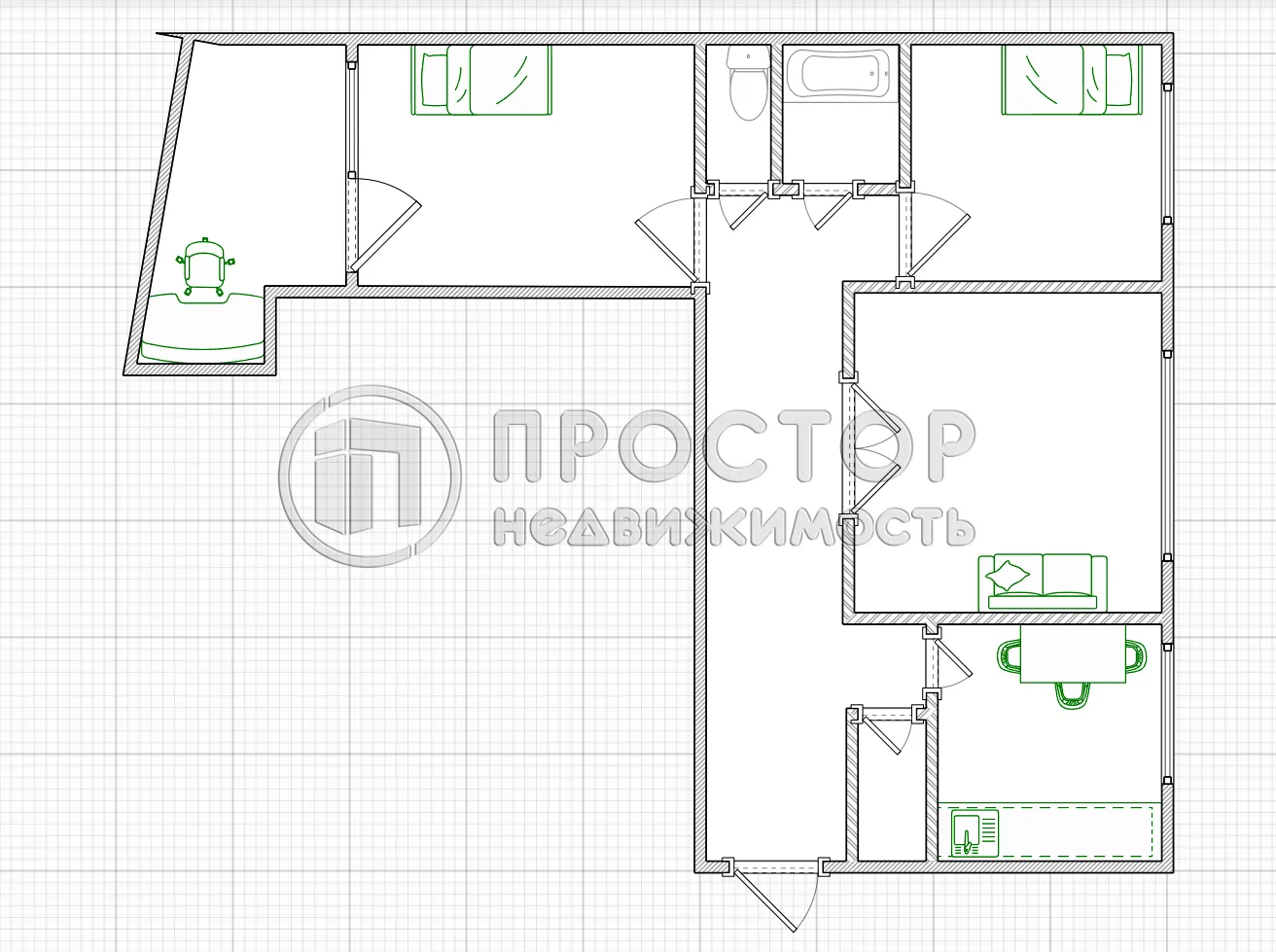 3-комнатная квартира, 63 м² - фото 18
