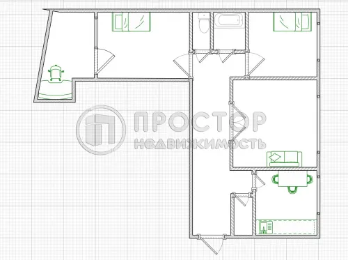 3-комнатная квартира, 63 м² - фото 18
