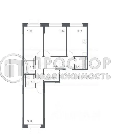 3-комнатная квартира, 78.23 м² - фото 8