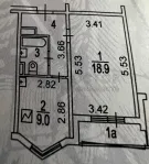 1-комнатная квартира, 37.2 м² - фото 19
