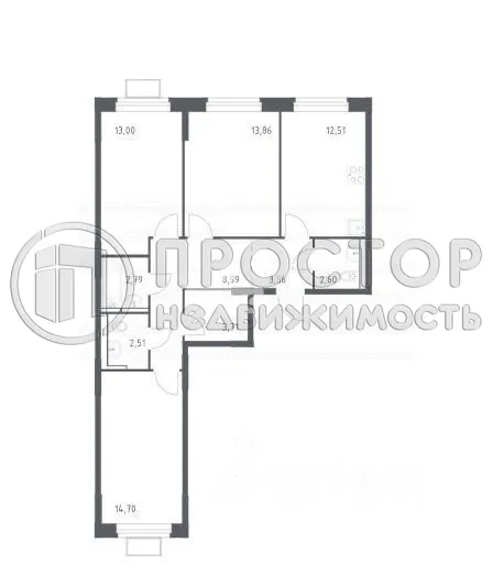 3-комнатная квартира, 78.23 м² - фото 8