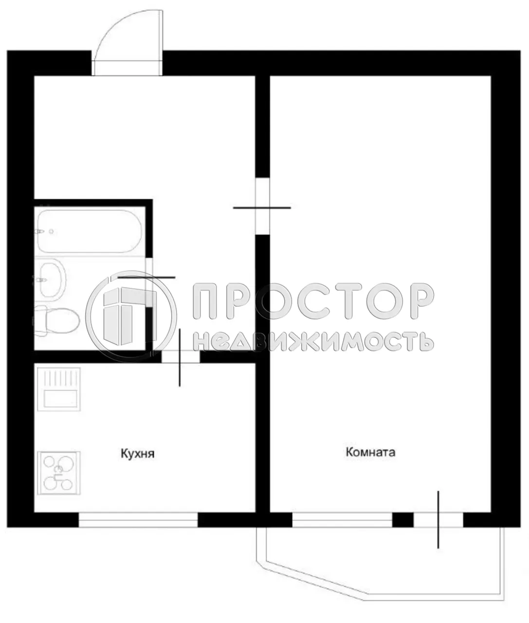 1-комнатная квартира, 36.3 м² - фото 25