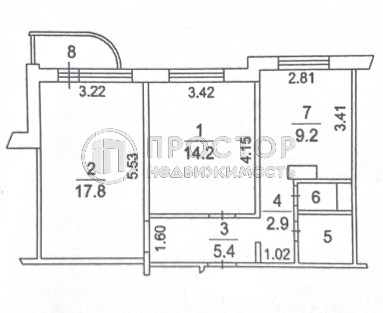2-комнатная квартира, 53.4 м² - фото 35