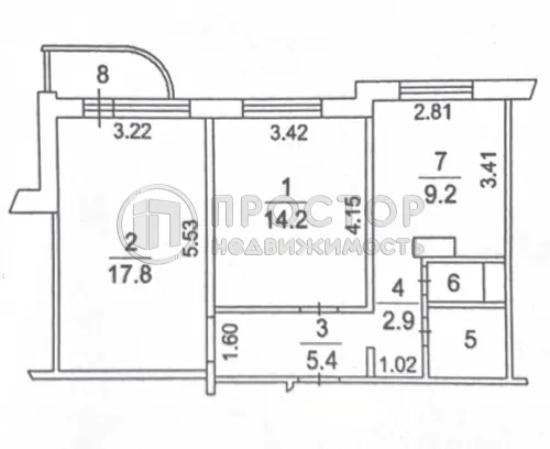 2-комнатная квартира, 53.4 м² - фото 35
