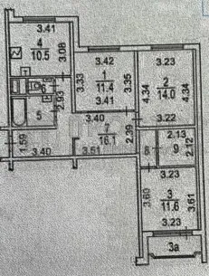 3-комнатная квартира, 77.2 м² - фото 37