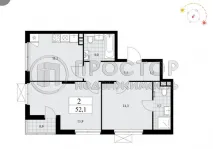 2-комнатная квартира, 52.1 м² - фото 19