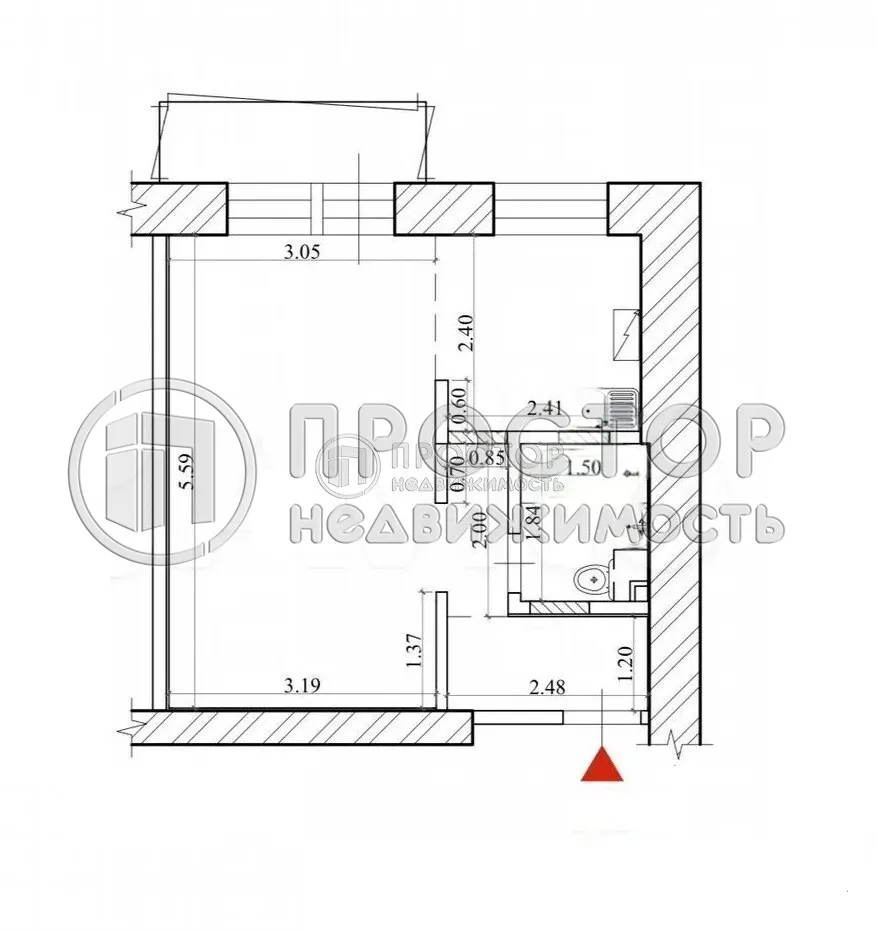 1-комнатная квартира, 32 м² - фото 16