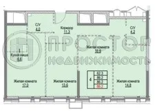 3-комнатная квартира, 86.2 м² - фото 14