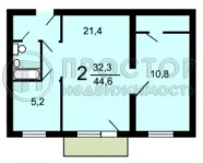 2-комнатная квартира, 44.2 м² - фото 39