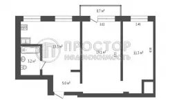 2-комнатная квартира, 54.7 м² - фото 35