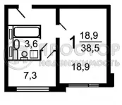 1-комнатная квартира, 38 м² - фото 47