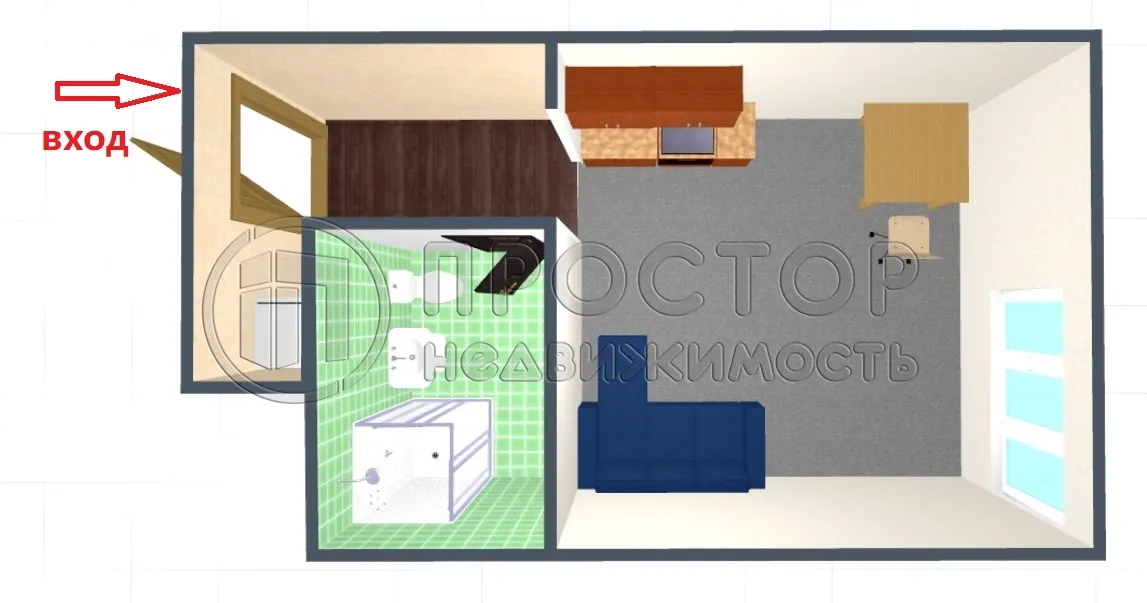 Студия, 27.1 м² - фото 13