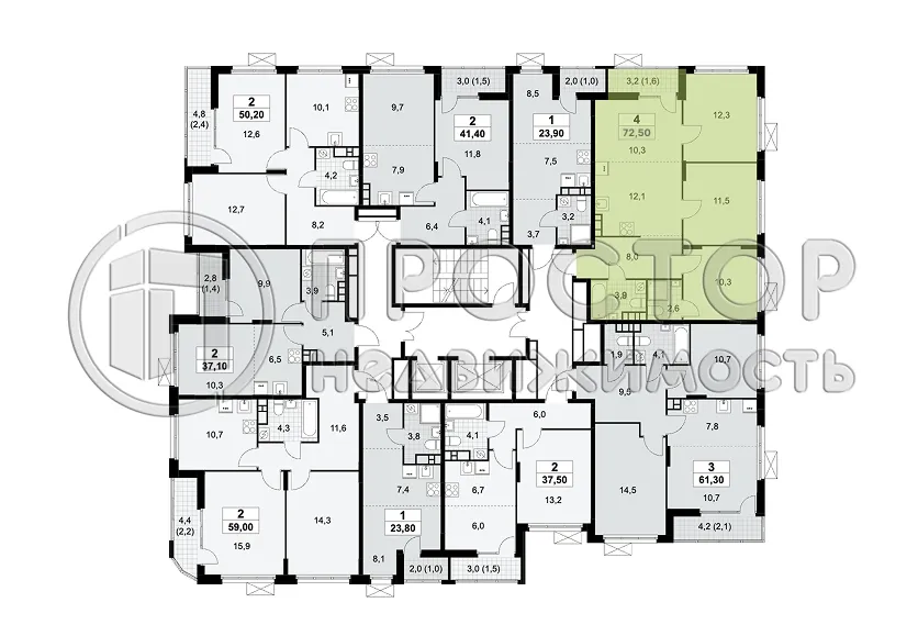 3-комнатная квартира, 72.5 м² - фото 5