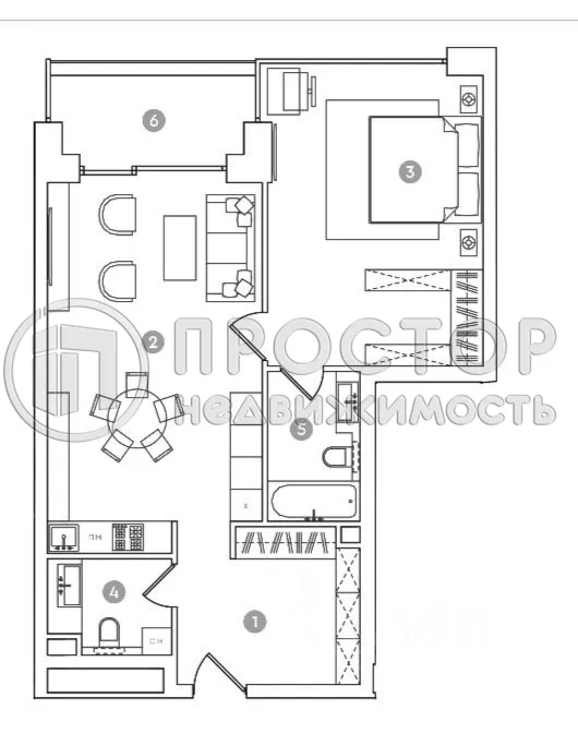 2-комнатная квартира, 74 м² - фото 7