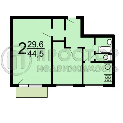 2-комнатная квартира, 46 м² - фото 12