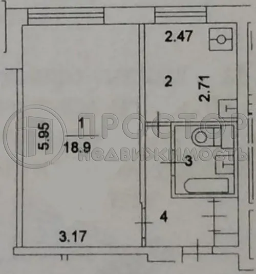 1-комнатная квартира, 32.6 м² - фото 10