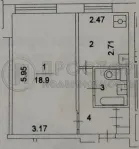 1-комнатная квартира, 32.6 м² - фото 19