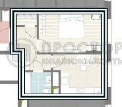1-комнатная квартира, 34.36 м² - фото 12
